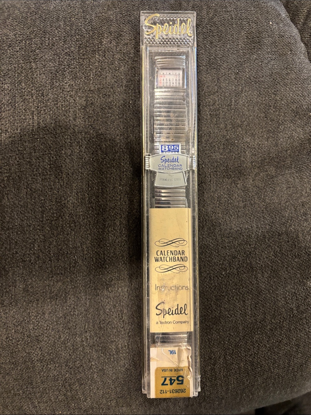 Vintage Speidel Silver Tone Calendar Expansion Watchband